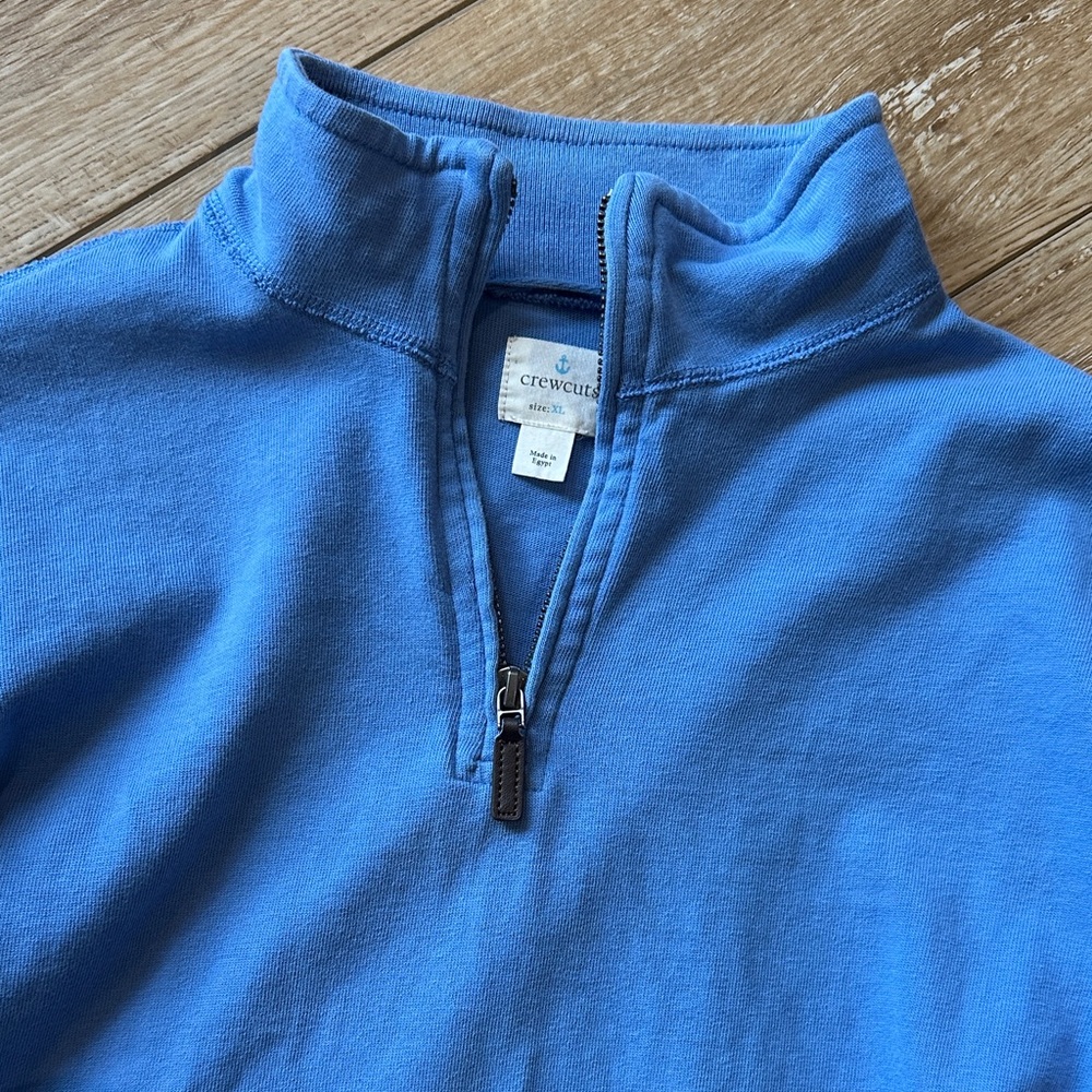 Crewcuts Blue Quarter-Zip Pullover Size XL - Picture 2 of 5